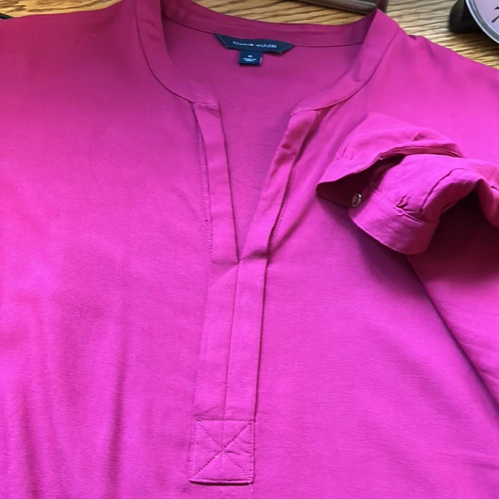 Henry shirt . Red color. Brand Tommy Hilfiger. - Picture 5 of 5